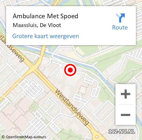 Locatie op kaart van de 112 melding: Ambulance Met Spoed Naar Maassluis, De Vloot op 18 juli 2017 13:46