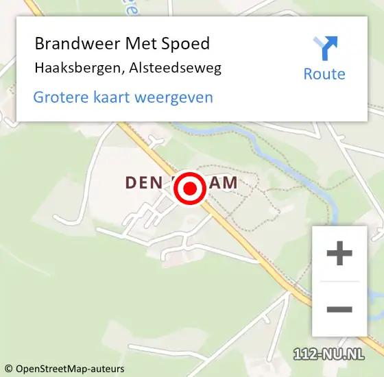 Locatie op kaart van de 112 melding: Brandweer Met Spoed Naar Haaksbergen, Alsteedseweg op 18 juli 2017 18:59