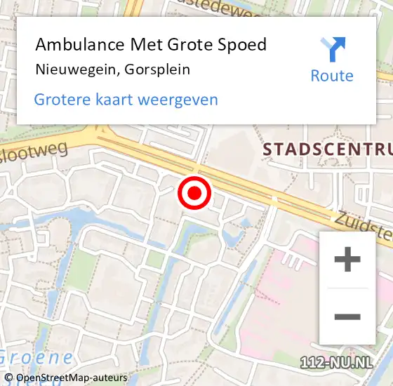 Locatie op kaart van de 112 melding: Ambulance Met Grote Spoed Naar Nieuwegein, Gorsplein op 18 juli 2017 19:27