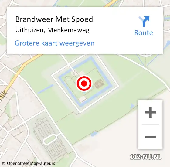 Locatie op kaart van de 112 melding: Brandweer Met Spoed Naar Uithuizen, Menkemaweg op 18 juli 2017 23:03