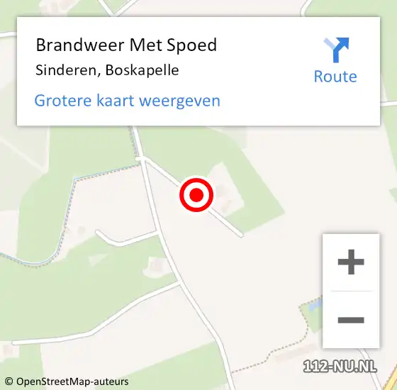 Locatie op kaart van de 112 melding: Brandweer Met Spoed Naar Sinderen, Boskapelle op 19 juli 2017 04:50