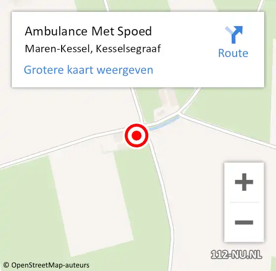Locatie op kaart van de 112 melding: Ambulance Met Spoed Naar Maren-Kessel, Kesselsegraaf op 19 juli 2017 12:47