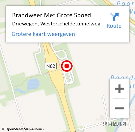 Locatie op kaart van de 112 melding: Brandweer Met Grote Spoed Naar Driewegen, Westerscheldetunnelweg op 19 juli 2017 17:47
