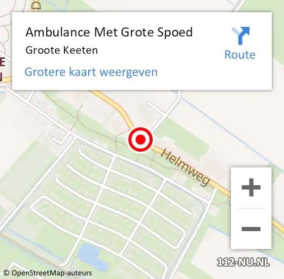 Locatie op kaart van de 112 melding: Ambulance Met Grote Spoed Naar Groote Keeten op 19 juli 2017 18:14