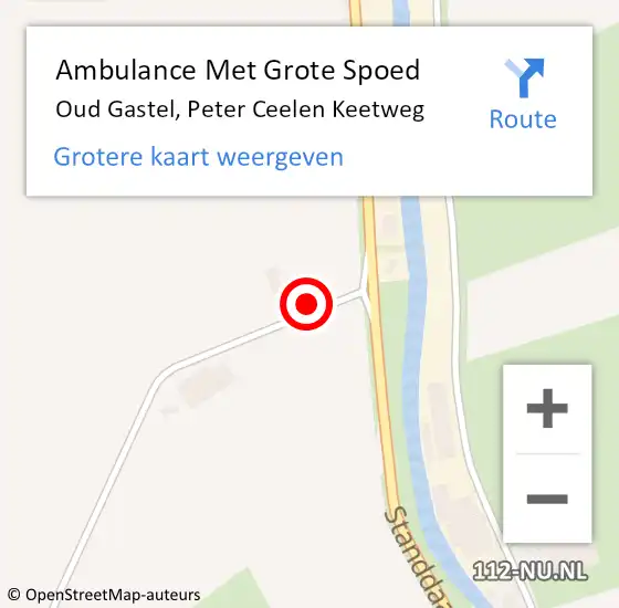 Locatie op kaart van de 112 melding: Ambulance Met Grote Spoed Naar Oud Gastel, Peter Ceelen Keetweg op 20 juli 2017 15:46
