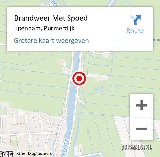 Locatie op kaart van de 112 melding: Brandweer Met Spoed Naar Ilpendam, Purmerdijk op 20 juli 2017 20:20