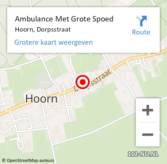 Locatie op kaart van de 112 melding: Ambulance Met Grote Spoed Naar Hoorn, Dorpsstraat op 21 juli 2017 02:40