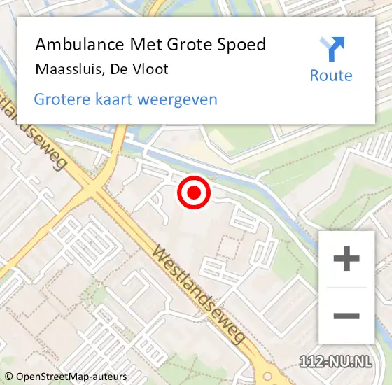 Locatie op kaart van de 112 melding: Ambulance Met Grote Spoed Naar Maassluis, De Vloot op 21 juli 2017 12:13