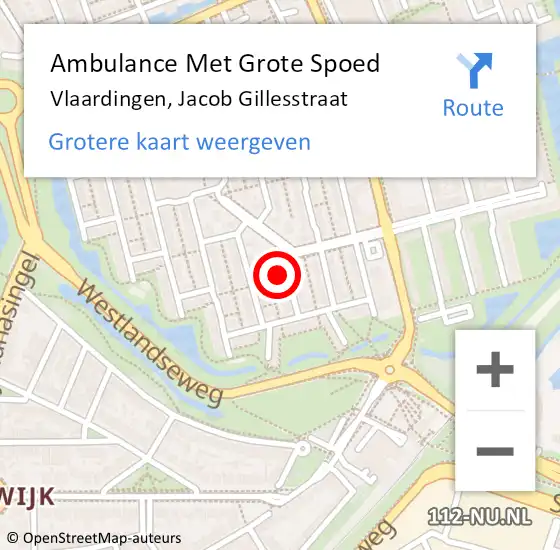 Locatie op kaart van de 112 melding: Ambulance Met Grote Spoed Naar Vlaardingen, Jacob Gillesstraat op 22 juli 2017 20:18