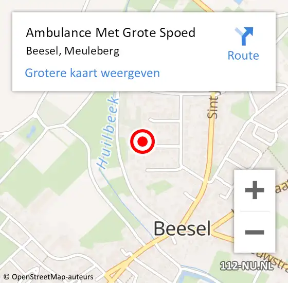Locatie op kaart van de 112 melding: Ambulance Met Grote Spoed Naar Beesel, Meuleberg op 22 juli 2017 20:48