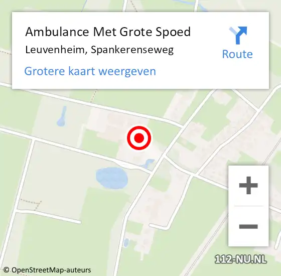 Locatie op kaart van de 112 melding: Ambulance Met Grote Spoed Naar Leuvenheim, Spankerenseweg op 23 juli 2017 00:59