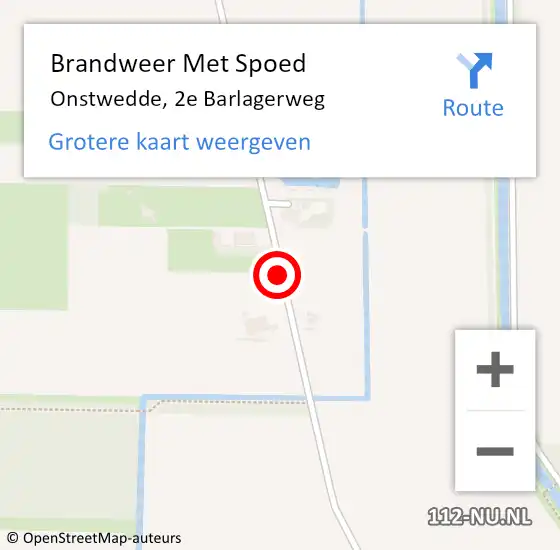 Locatie op kaart van de 112 melding: Brandweer Met Spoed Naar Onstwedde, 2e Barlagerweg op 23 juli 2017 04:49