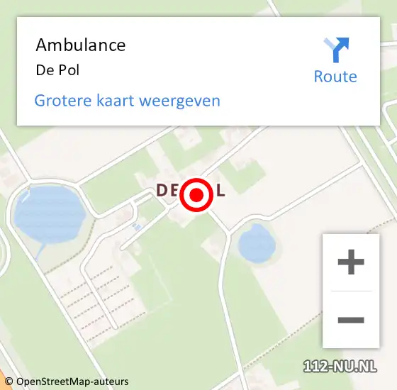 Locatie op kaart van de 112 melding: Ambulance De Pol op 24 juli 2017 08:15
