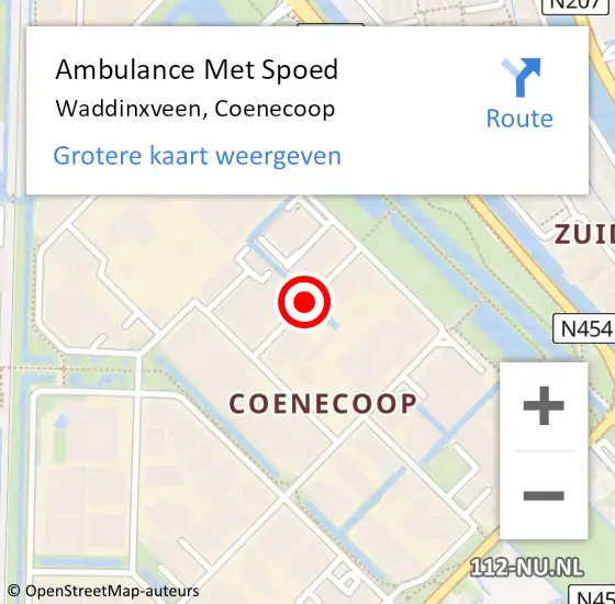 Locatie op kaart van de 112 melding: Ambulance Met Spoed Naar Waddinxveen, Coenecoop op 24 juli 2017 09:43