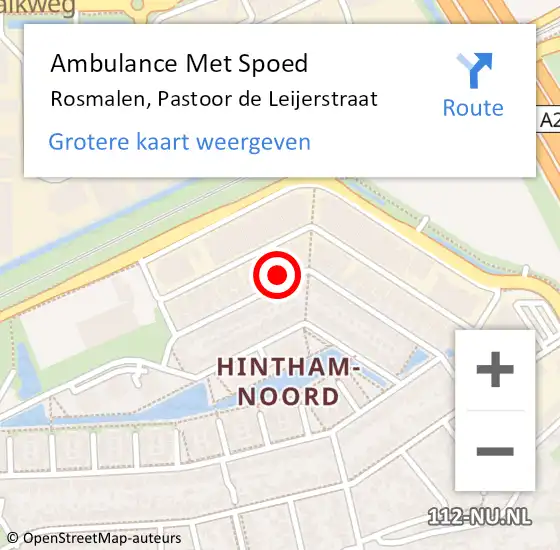 Locatie op kaart van de 112 melding: Ambulance Met Spoed Naar Rosmalen, Pastoor de Leijerstraat op 24 juli 2017 14:06