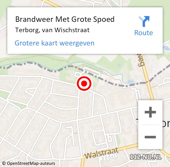 Locatie op kaart van de 112 melding: Brandweer Met Grote Spoed Naar Terborg, van Wischstraat op 24 juli 2017 14:55