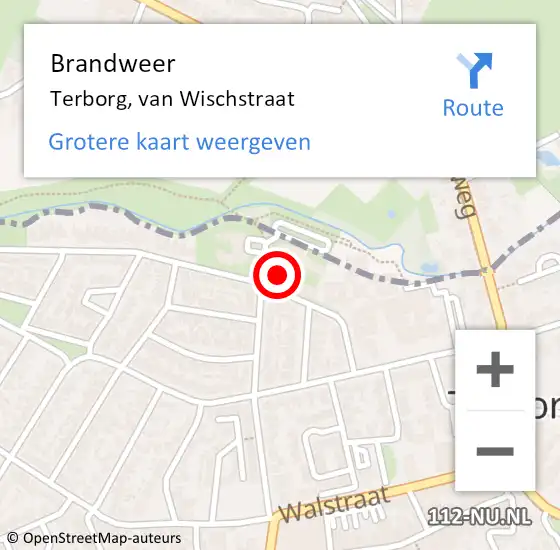 Locatie op kaart van de 112 melding: Brandweer Terborg, van Wischstraat op 24 juli 2017 14:56