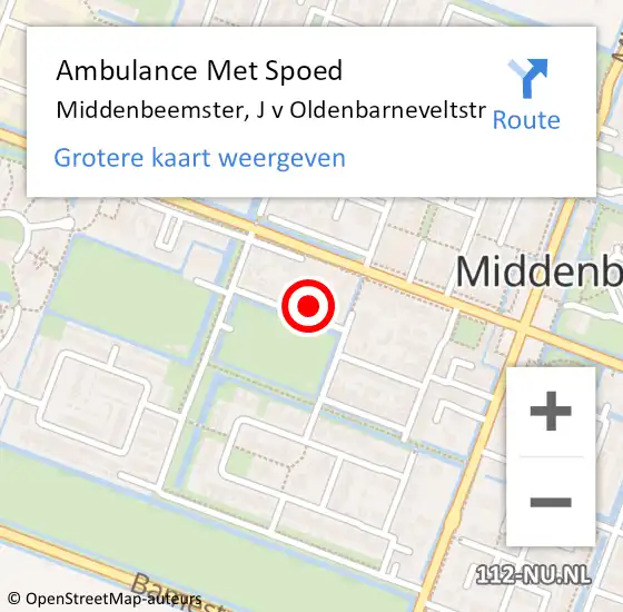 Locatie op kaart van de 112 melding: Ambulance Met Spoed Naar Middenbeemster, J v Oldenbarneveltstr op 24 juli 2017 16:06