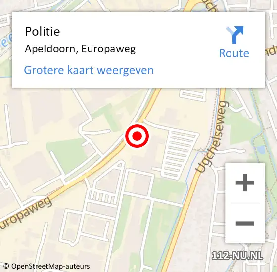 Locatie op kaart van de 112 melding: Politie Apeldoorn, Europaweg op 24 juli 2017 17:03
