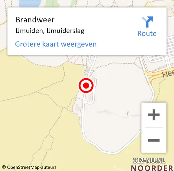 Locatie op kaart van de 112 melding: Brandweer IJmuiden, IJmuiderslag op 24 juli 2017 19:11