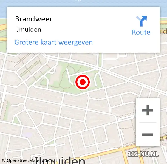 Locatie op kaart van de 112 melding: Brandweer IJmuiden op 24 juli 2017 19:17