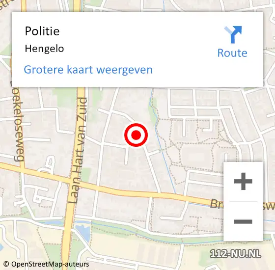 Locatie op kaart van de 112 melding: Politie Hengelo op 24 juli 2017 20:18