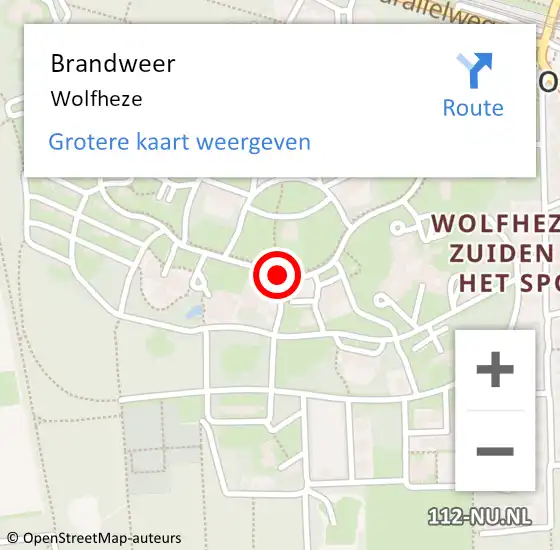 Locatie op kaart van de 112 melding: Brandweer Wolfheze op 25 juli 2017 01:52