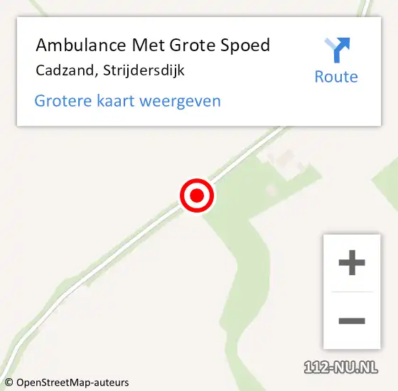 Locatie op kaart van de 112 melding: Ambulance Met Grote Spoed Naar Cadzand, Strijdersdijk op 25 juli 2017 01:54