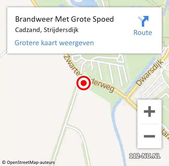 Locatie op kaart van de 112 melding: Brandweer Met Grote Spoed Naar Cadzand, Strijdersdijk op 25 juli 2017 01:56
