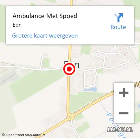 Locatie op kaart van de 112 melding: Ambulance Met Spoed Naar Een op 25 juli 2017 13:40