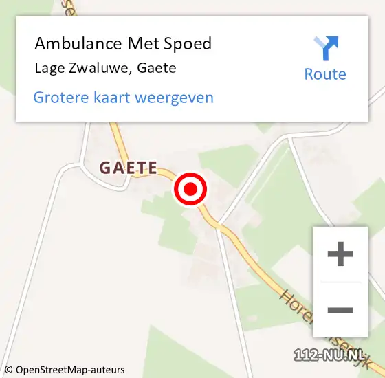 Locatie op kaart van de 112 melding: Ambulance Met Spoed Naar Lage Zwaluwe, Gaete op 25 juli 2017 15:30