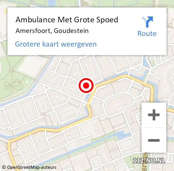 Locatie op kaart van de 112 melding: Ambulance Met Grote Spoed Naar Amersfoort, Goudestein op 25 juli 2017 22:02