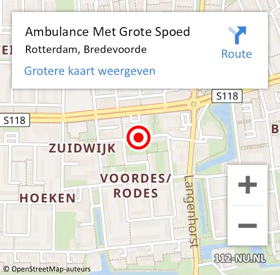 Locatie op kaart van de 112 melding: Ambulance Met Grote Spoed Naar Rotterdam, Bredevoorde op 26 juli 2017 00:12