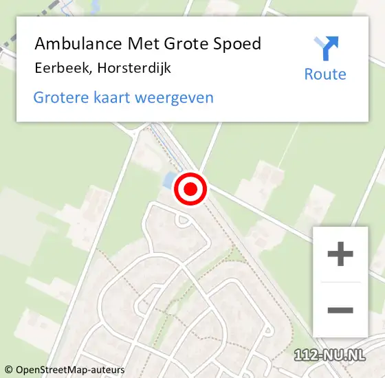 Locatie op kaart van de 112 melding: Ambulance Met Grote Spoed Naar Eerbeek, Horsterdijk op 26 juli 2017 02:48