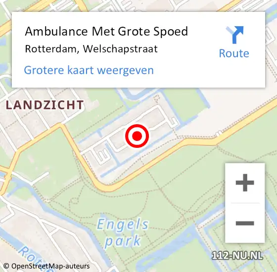 Locatie op kaart van de 112 melding: Ambulance Met Grote Spoed Naar Rotterdam, Welschapstraat op 26 juli 2017 06:20