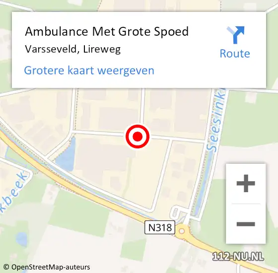 Locatie op kaart van de 112 melding: Ambulance Met Grote Spoed Naar Varsseveld, Lireweg op 26 juli 2017 08:44