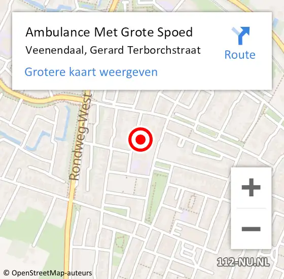 Locatie op kaart van de 112 melding: Ambulance Met Grote Spoed Naar Veenendaal, Gerard Terborchstraat op 26 juli 2017 11:05