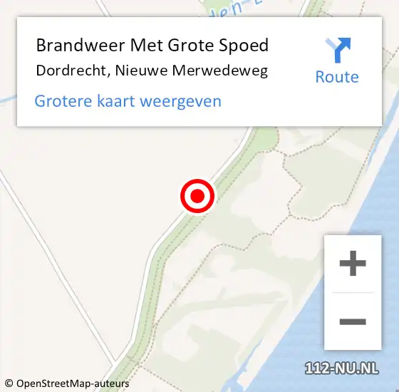 Locatie op kaart van de 112 melding: Brandweer Met Grote Spoed Naar Dordrecht, Nieuwe Merwedeweg op 26 juli 2017 11:40