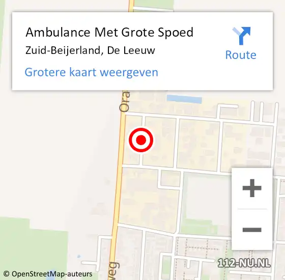 Locatie op kaart van de 112 melding: Ambulance Met Grote Spoed Naar Zuid-Beijerland, De Leeuw op 26 juli 2017 13:47