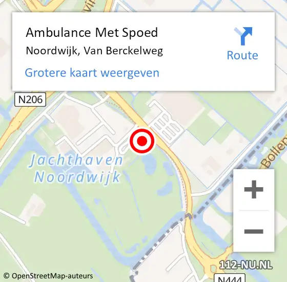 Locatie op kaart van de 112 melding: Ambulance Met Spoed Naar Noordwijk, Van Berckelweg op 26 juli 2017 14:29