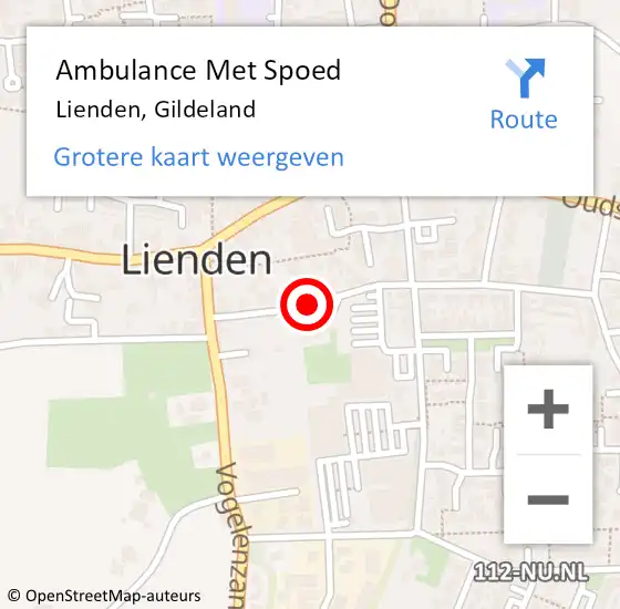 Locatie op kaart van de 112 melding: Ambulance Met Spoed Naar Lienden, Gildeland op 26 juli 2017 16:29
