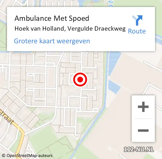 Locatie op kaart van de 112 melding: Ambulance Met Spoed Naar Hoek van Holland, Vergulde Draeckweg op 27 juli 2017 09:34