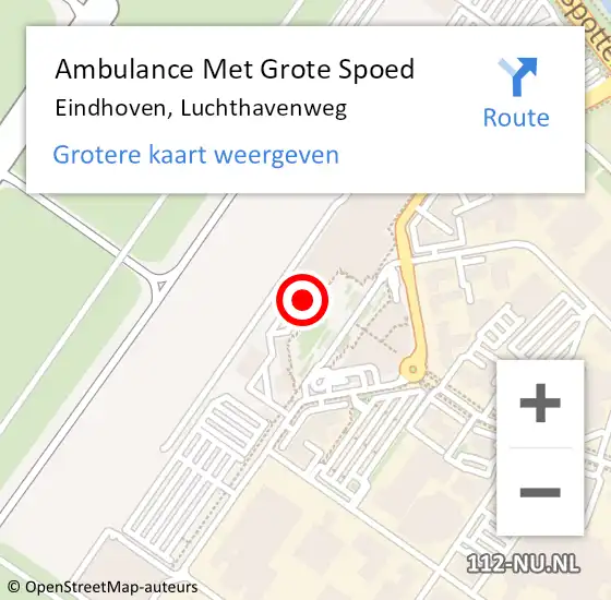 Locatie op kaart van de 112 melding: Ambulance Met Grote Spoed Naar Eindhoven, Luchthavenweg op 27 juli 2017 21:24