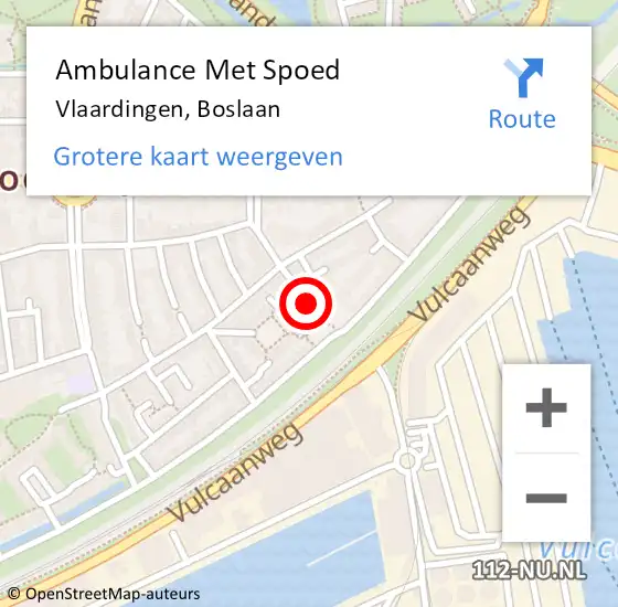 Locatie op kaart van de 112 melding: Ambulance Met Spoed Naar Vlaardingen, Boslaan op 28 juli 2017 00:03