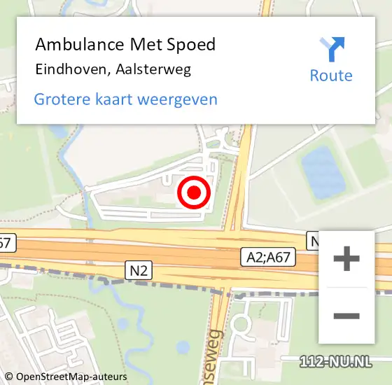 Locatie op kaart van de 112 melding: Ambulance Met Spoed Naar Eindhoven, Aalsterweg op 28 juli 2017 07:33