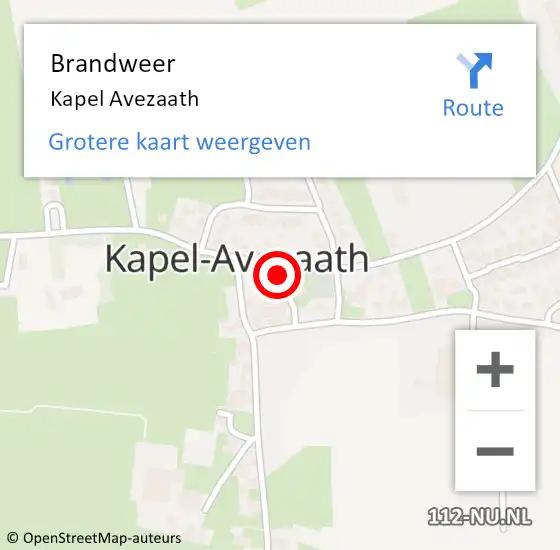 Locatie op kaart van de 112 melding: Brandweer Kapel Avezaath op 28 juli 2017 09:54