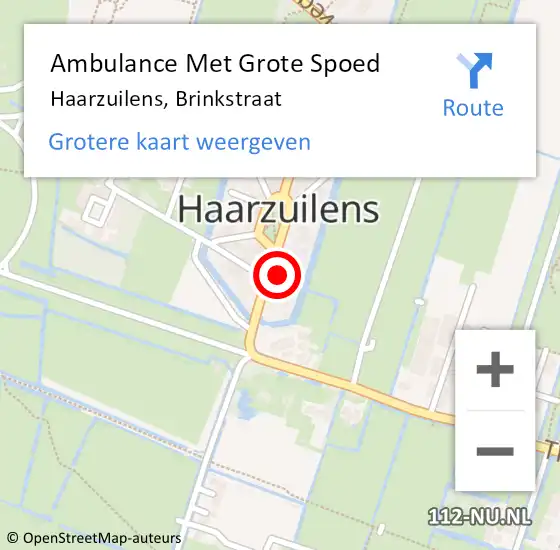 Locatie op kaart van de 112 melding: Ambulance Met Grote Spoed Naar Haarzuilens, Brinkstraat op 28 juli 2017 11:09