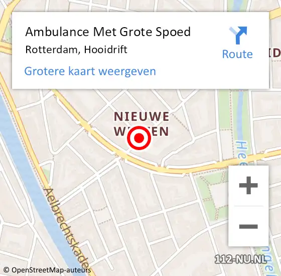 Locatie op kaart van de 112 melding: Ambulance Met Grote Spoed Naar Rotterdam, Hooidrift op 28 juli 2017 11:13