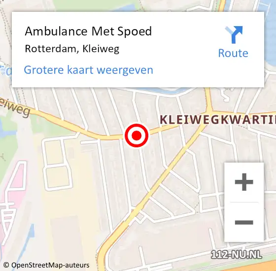 Locatie op kaart van de 112 melding: Ambulance Met Spoed Naar Rotterdam, Kleiweg op 28 juli 2017 14:57