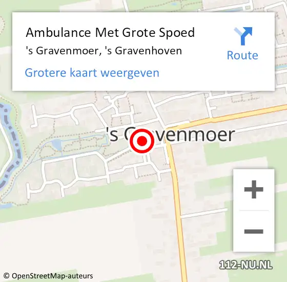 Locatie op kaart van de 112 melding: Ambulance Met Grote Spoed Naar 's Gravenmoer, 's Gravenhoven op 28 juli 2017 15:12